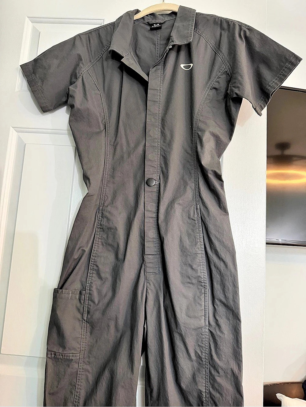 Oakley Gray Short Sleeve Utility Jumpsuit